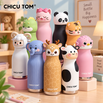 Cute Animal-Shaped Insulated Water Bottle for Kids