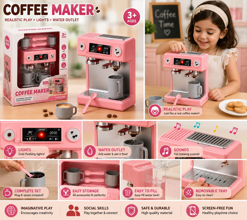 Little Barista Coffee Maker - Pretend Play Kitchen Set