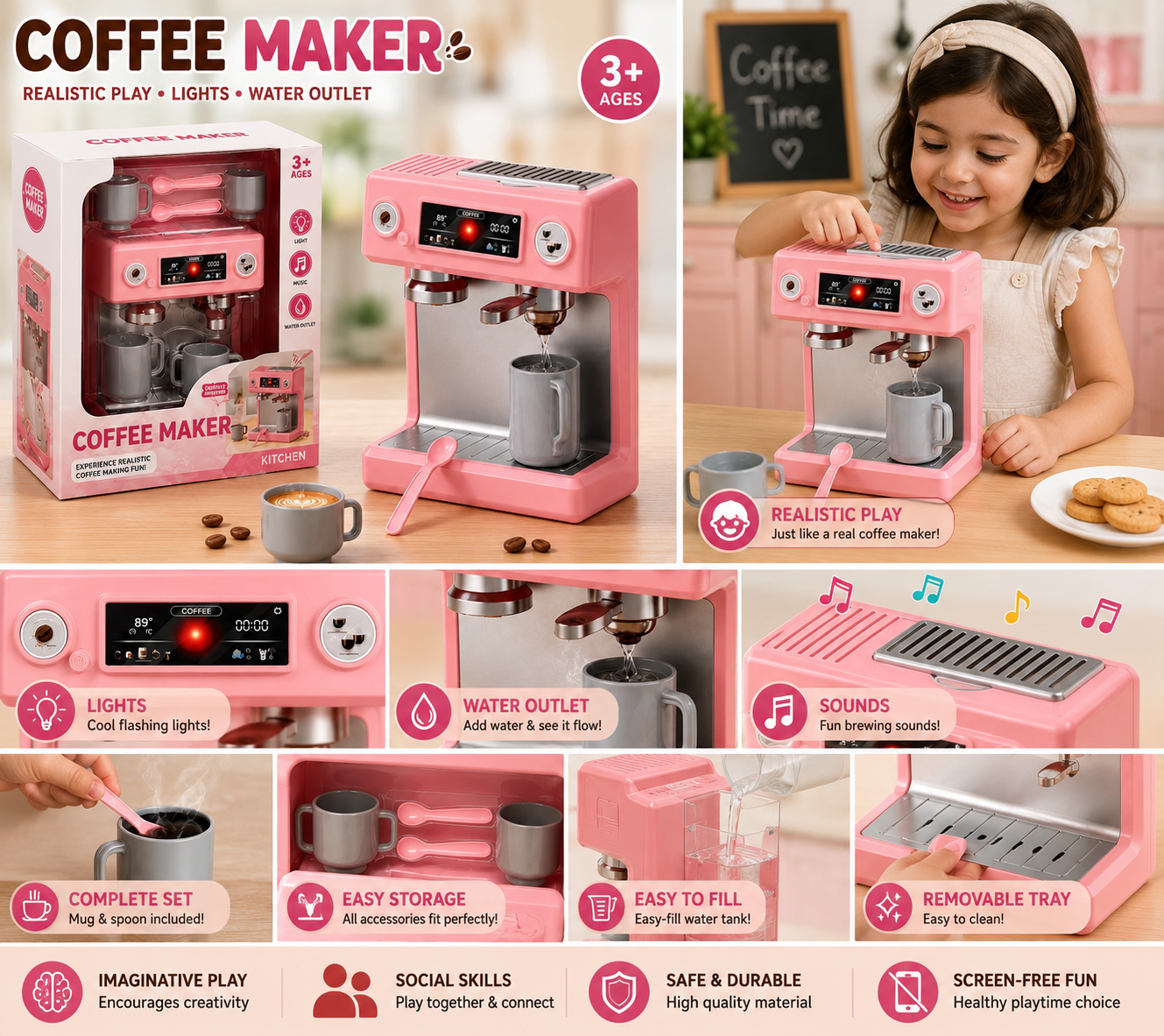 Little Barista Coffee Maker - Pretend Play Kitchen Set