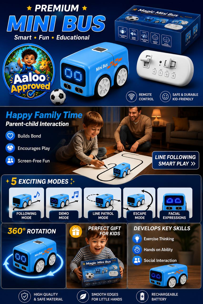 2.4G Super Mini Car – Interactive RC Mini Bus with LED Expressions