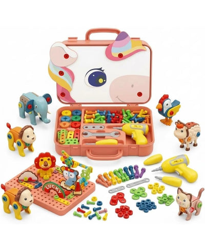 Unicorn tool set with Animals- Drill, Build & Create