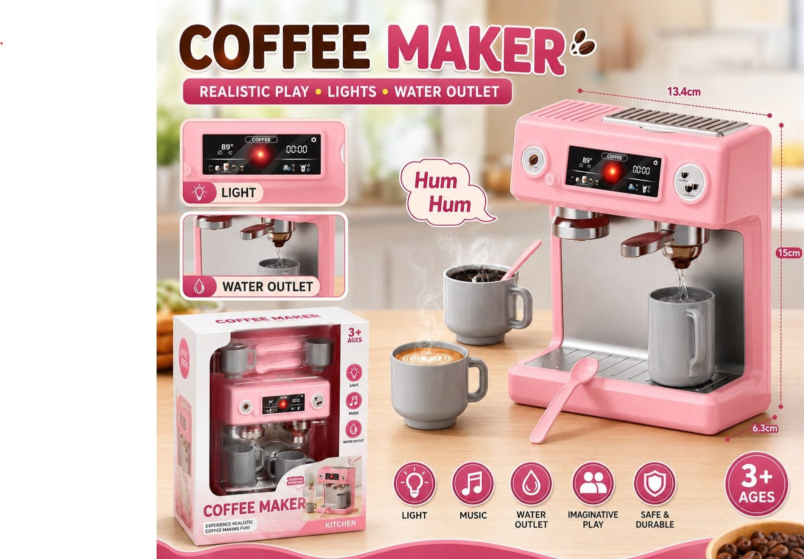 Little Barista Coffee Maker - Pretend Play Kitchen Set