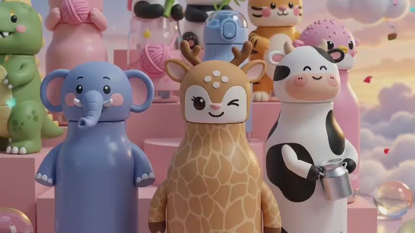 Cute Animal-Shaped Insulated Water Bottle for Kids
